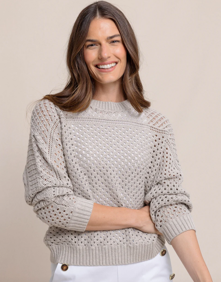 Ophelia Open Stitch Sweater | Driftwood Khaki