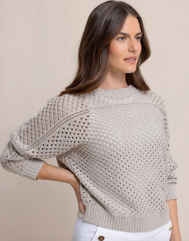 Ophelia Open Stitch Sweater | Driftwood Khaki