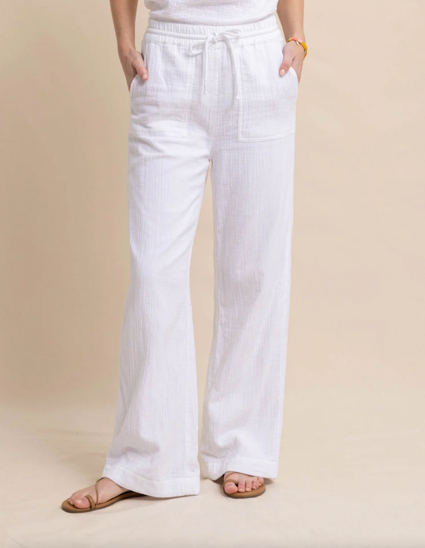 Laken Wide Leg Pant | Classic White