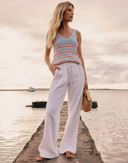 Laken Wide Leg Pant | Classic White