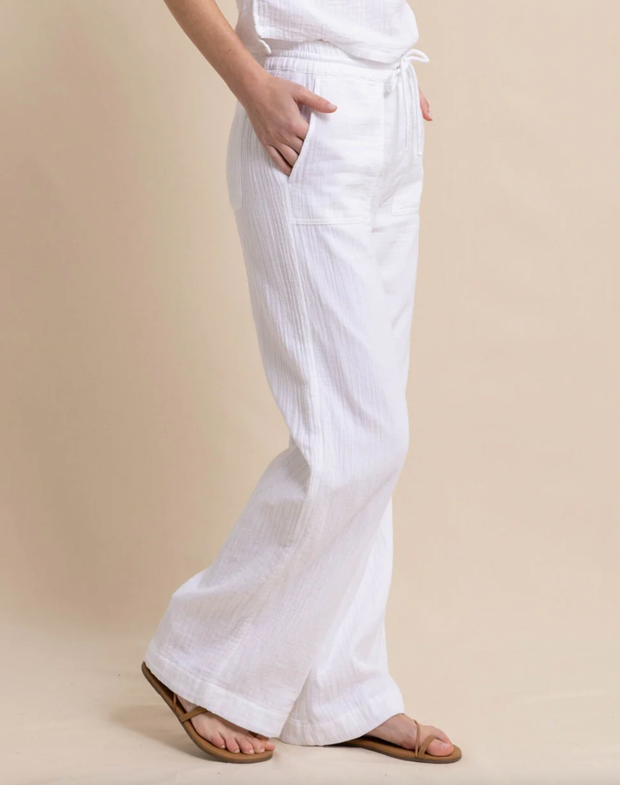 Laken Wide Leg Pant | Classic White