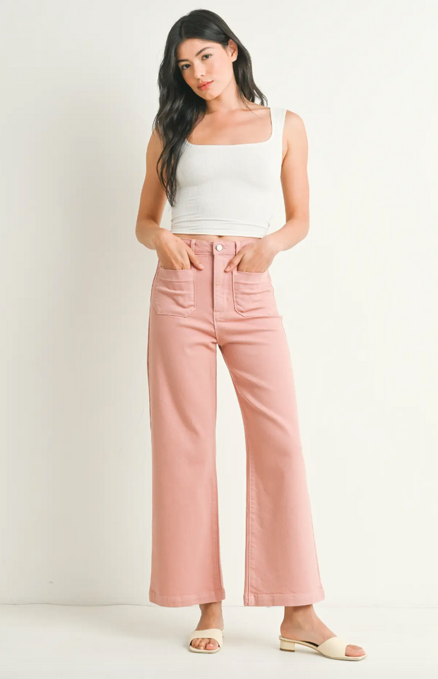 Patch Pocket Wide Leg | Dusty Coral