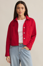 All Day Cropped Denim Jacket | Cherry