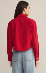 All Day Cropped Denim Jacket | Cherry