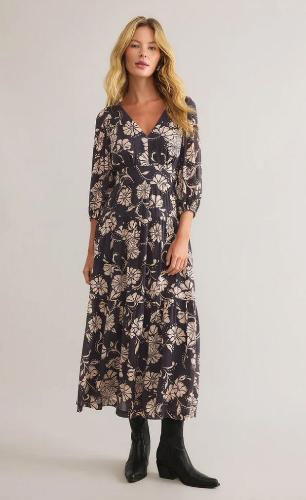 Adelina Ari Floral Midi Dress