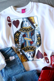 Queen of Hearts Card Sweatshirt