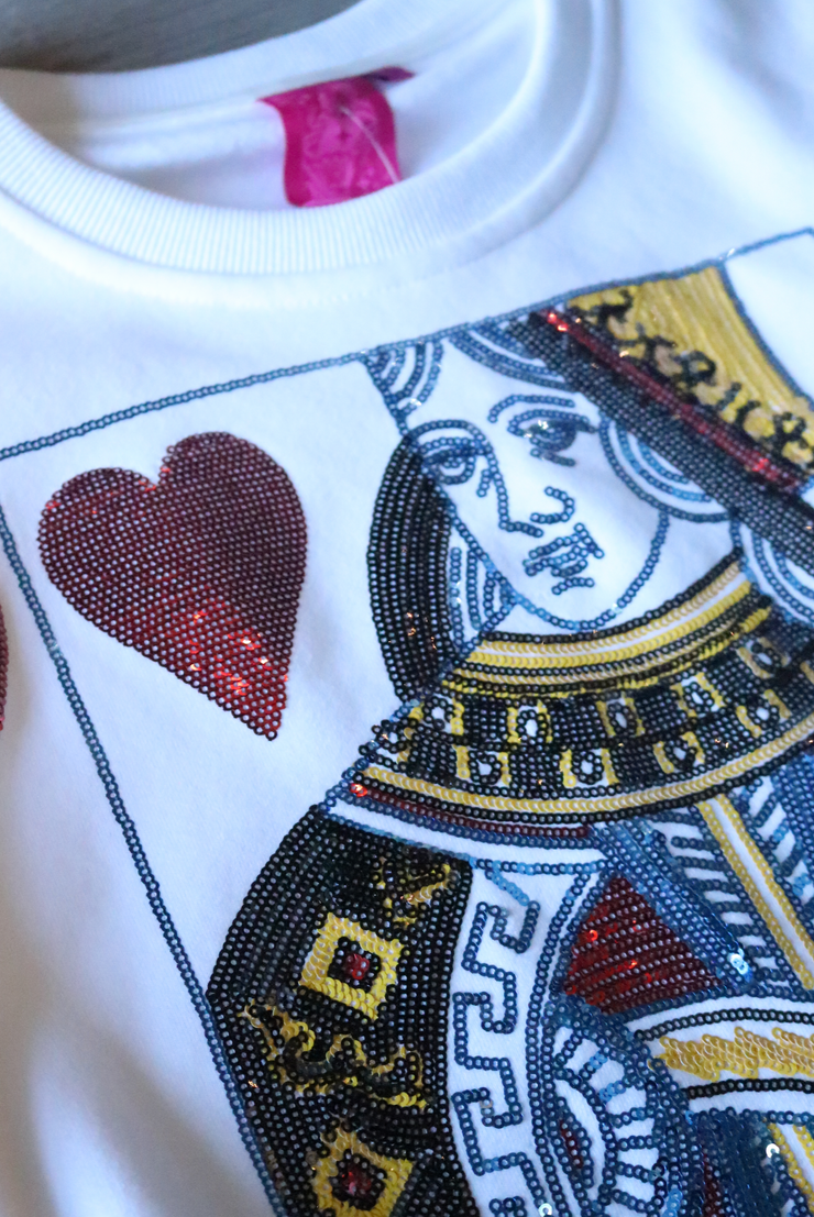 Queen of Hearts Card Sweatshirt