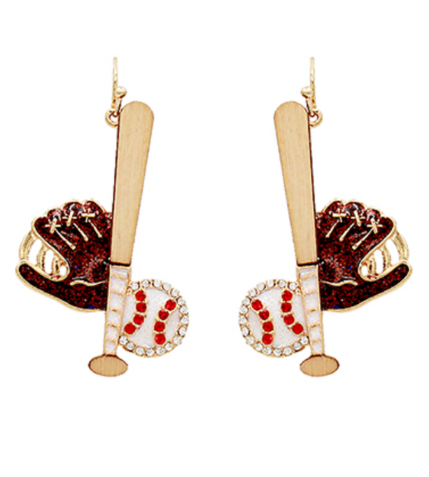 Baseball Trifecta Earring