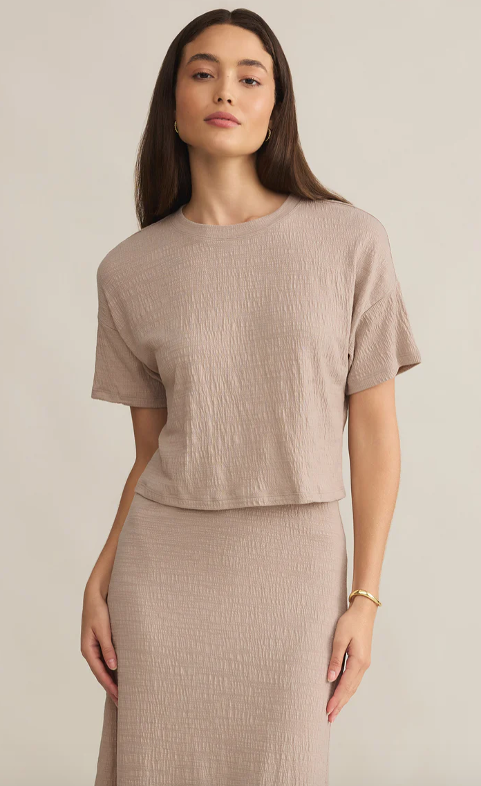 Sway Textured Club Cropped Tee | Parchment