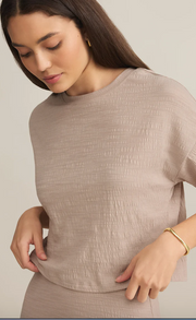 Sway Textured Club Cropped Tee | Parchment