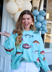 Fishy Fishy Sweatshirt | Light Blue