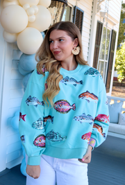 Fishy Fishy Sweatshirt | Light Blue