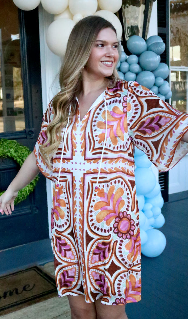 Mandala Kimono Tunic Dress