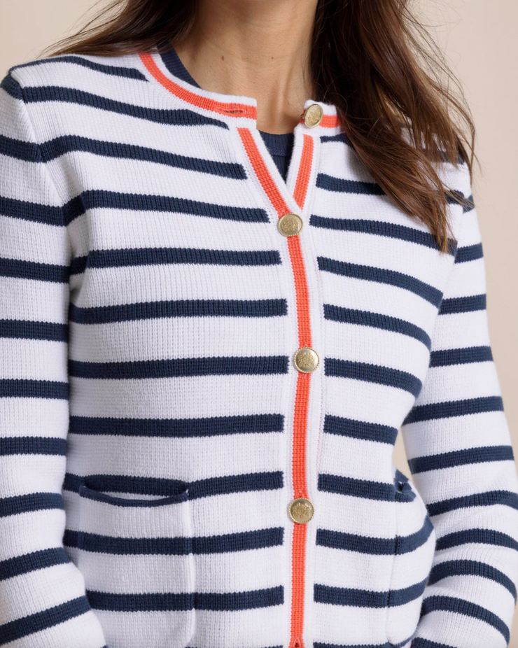 Marlene Striped Button Front Cardigan