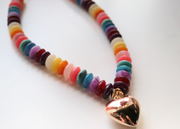 Beaded Heart Necklace | Rainbow