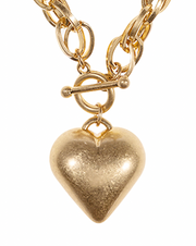 Toggle Puff Heart Necklace