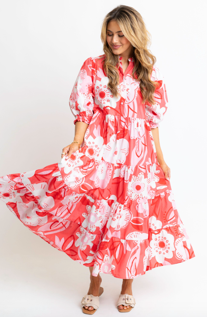 Artist Floral Tiered Maxi