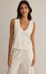 Sloan V-Neck Top | Sea Salt