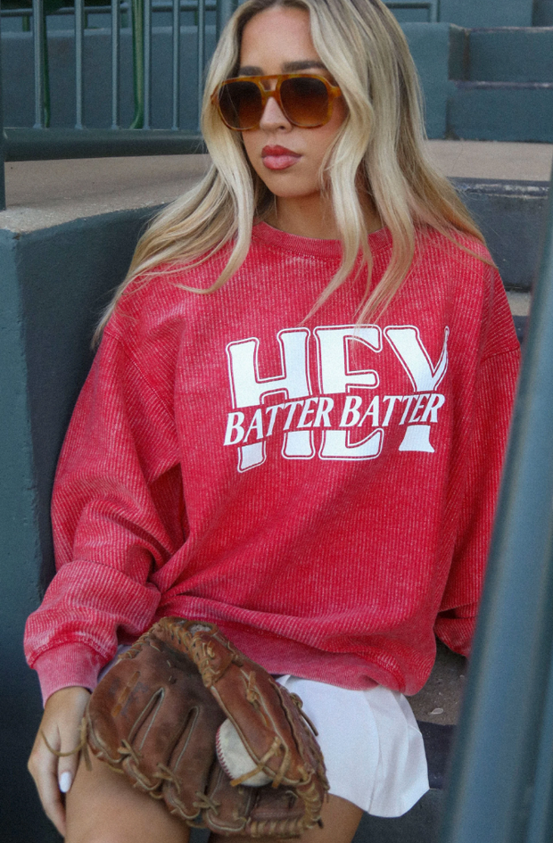 Hey Batter Batter Corded Sweatshirt