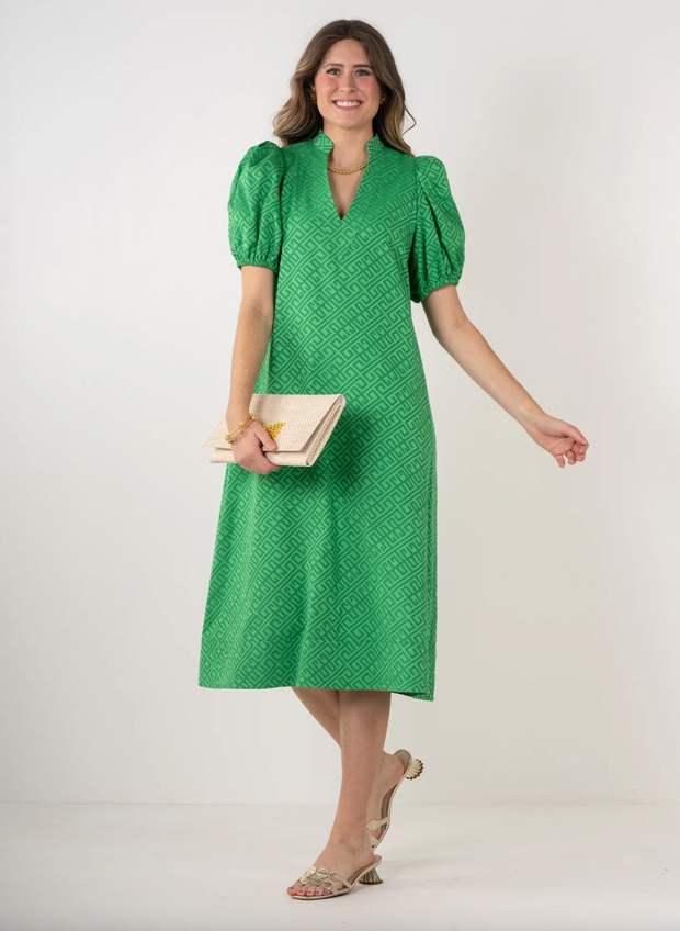 Hampton Dress | Fairway Green Monogram