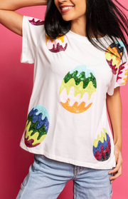 White Groovy Easter Egg Tee