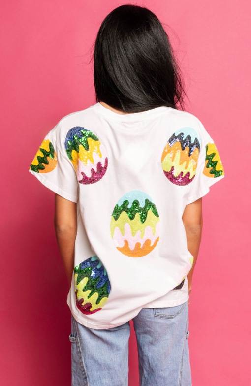 White Groovy Easter Egg Tee