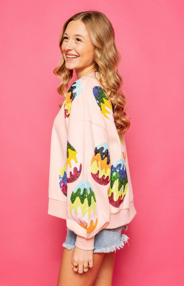 Groovy Egg Sweatshirt | Salmon