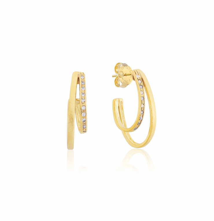 Goldie Hoops | Brushed 18K Gold Plated