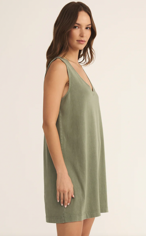 Sloane V-Neck Mini Dress | Avocado