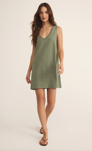 Sloane V-Neck Mini Dress | Avocado