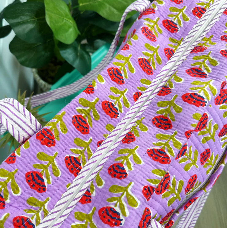 Quilted Weekender Duffle Bag |  Purple