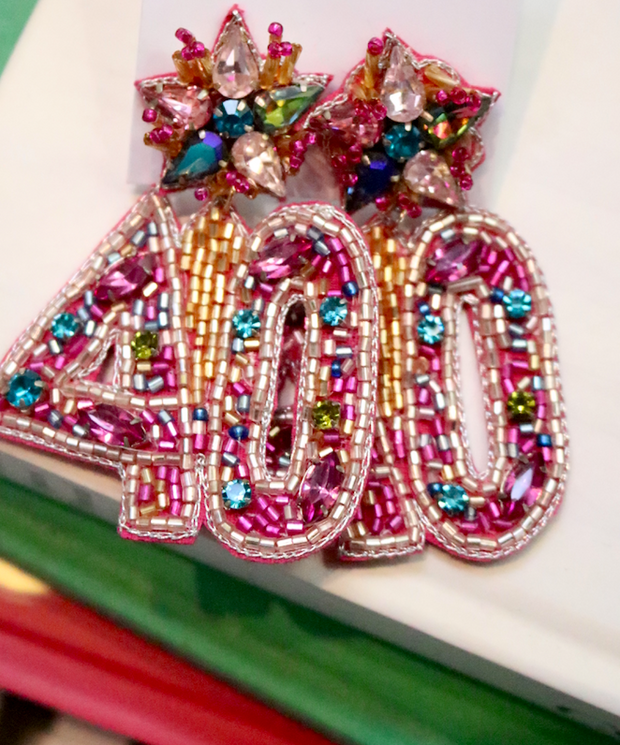 Glitzy 40th Birthday Earring