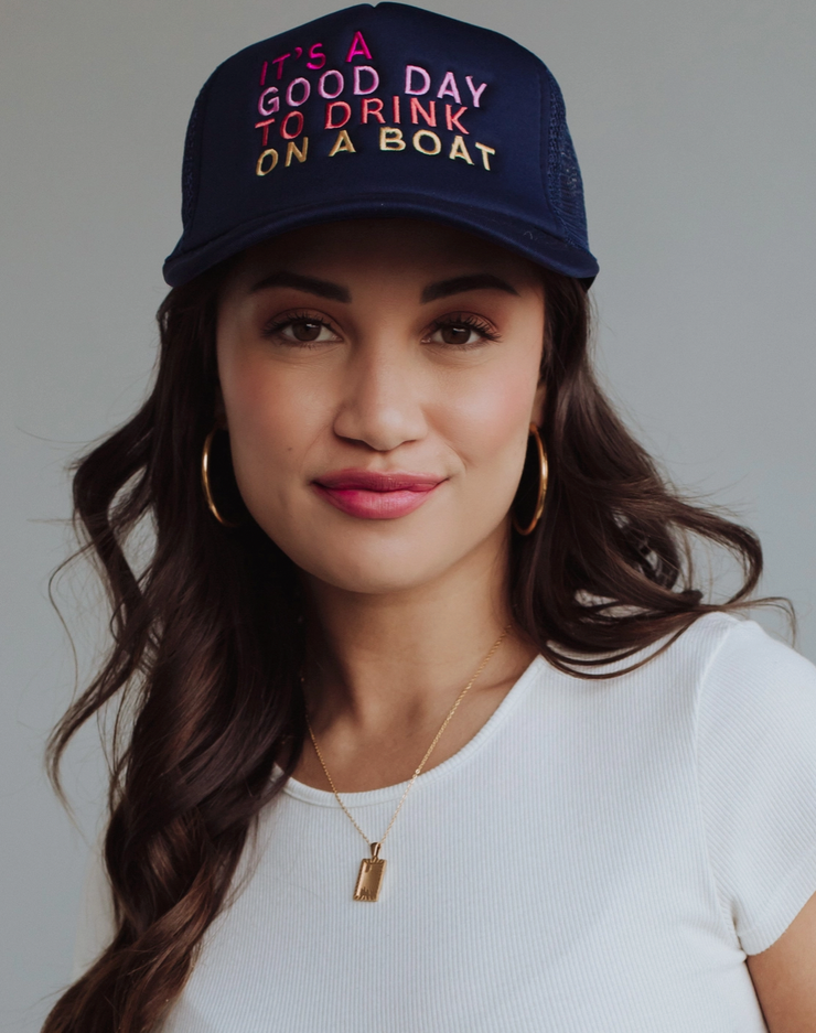 Good Day To Drink On A Boat Trucker Hat