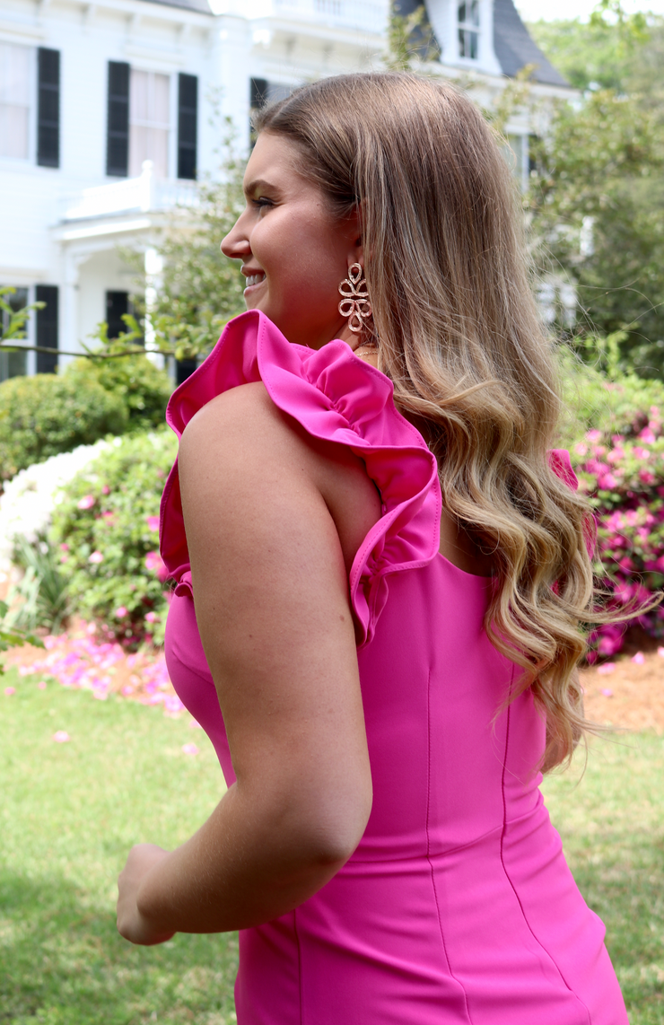 Lila Ruffle Dress | Lipstick PInk