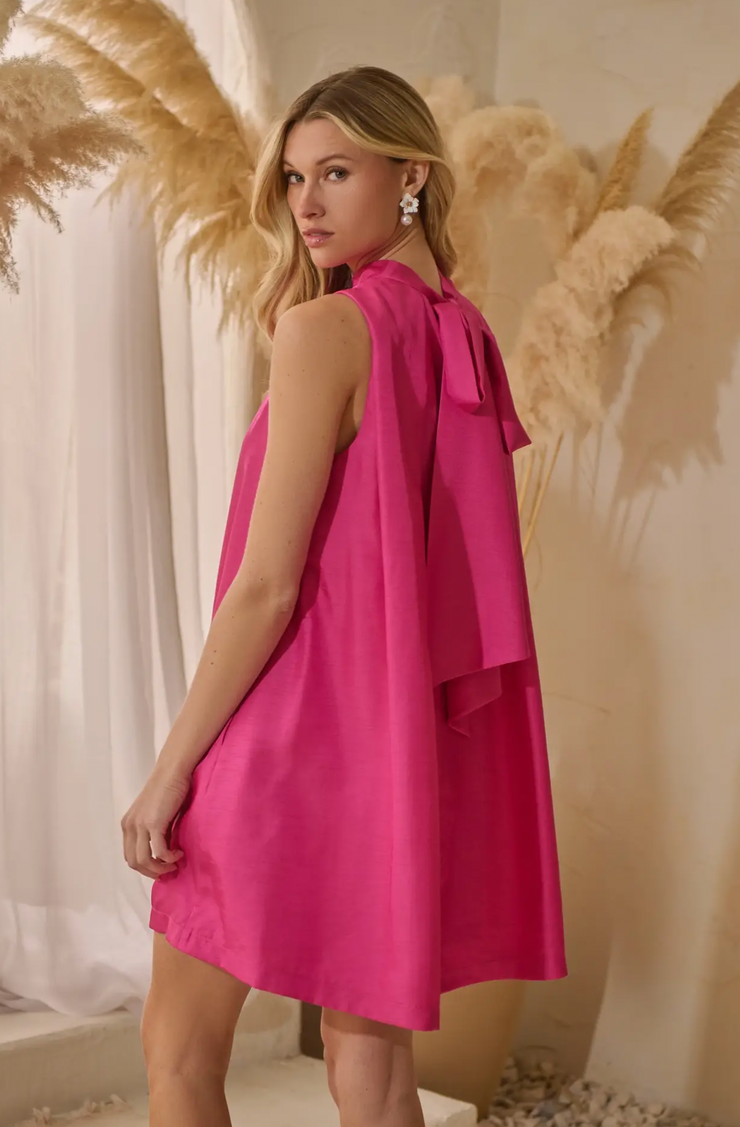 Farrah Trapeze Mini Dress | Lipstick Pink