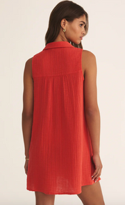 New Light Gauze Mini Dress | Cabana Red