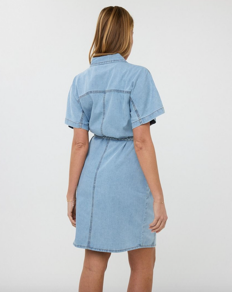 Austin Denim Braided Belt Dress