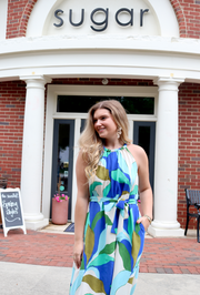 Sea Breeze Leaves Halter Maxi