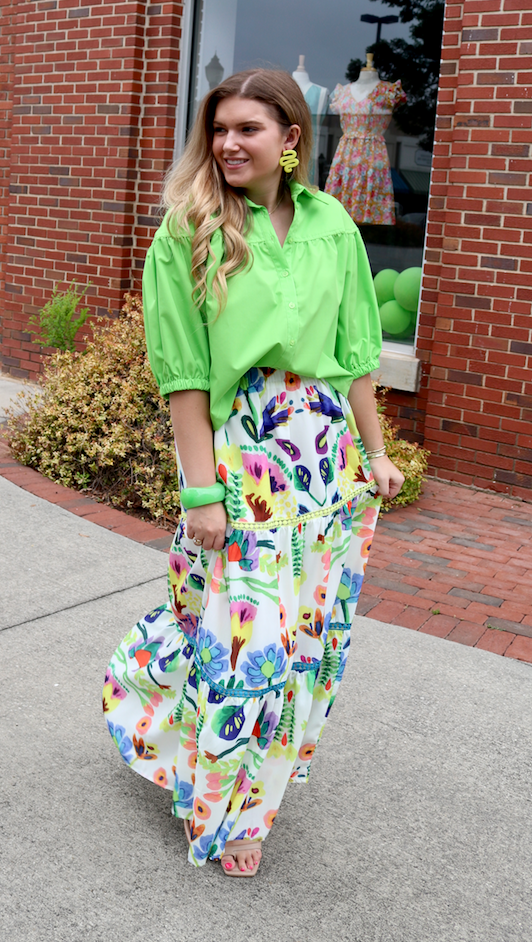 Island Art Tiered Skirt