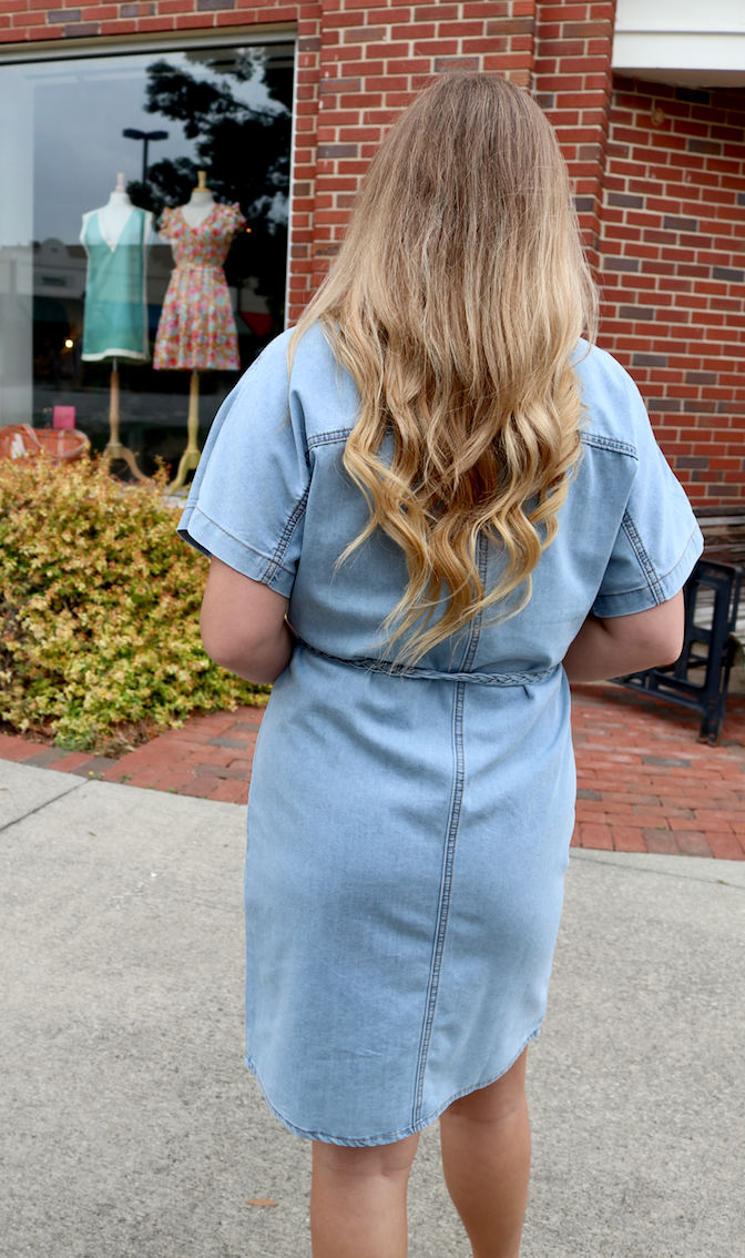 Austin Denim Braided Belt Dress