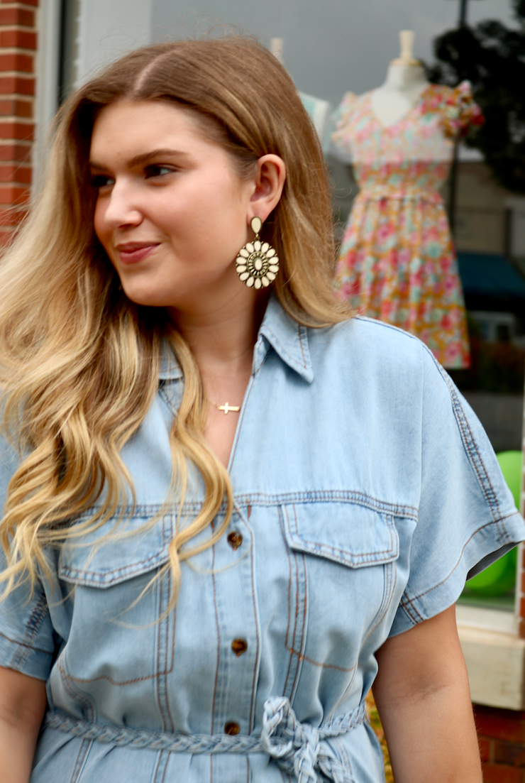 Austin Denim Braided Belt Dress