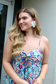 Fiji Floral Earring | White