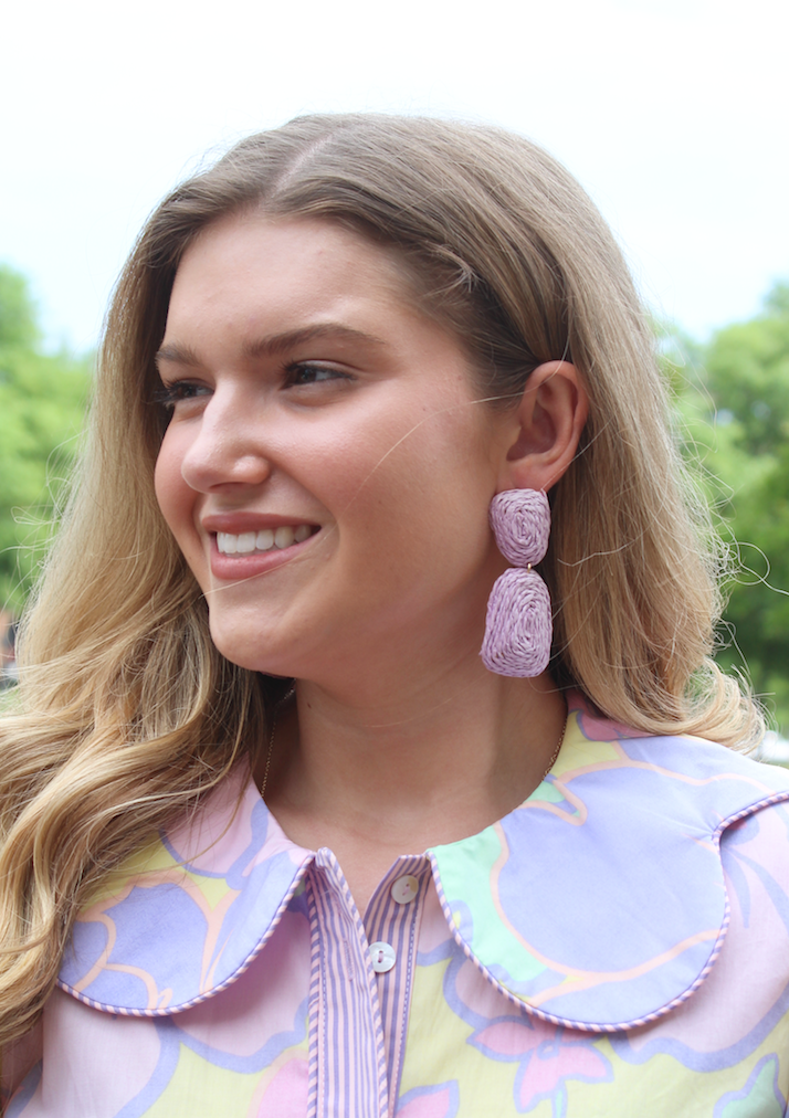 Summer Raffia Earring | Lilac