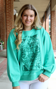 Emerald Green Queen Card Logo Sweatshirt