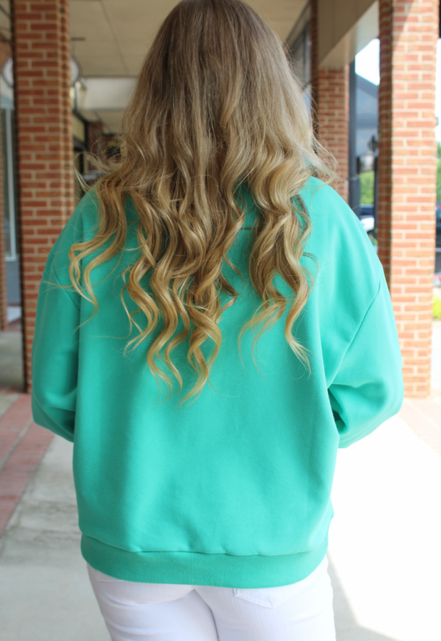 Emerald Green Queen Card Logo Sweatshirt