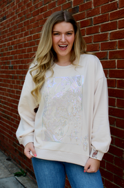 Beige Queen Card Logo Sweatshirt