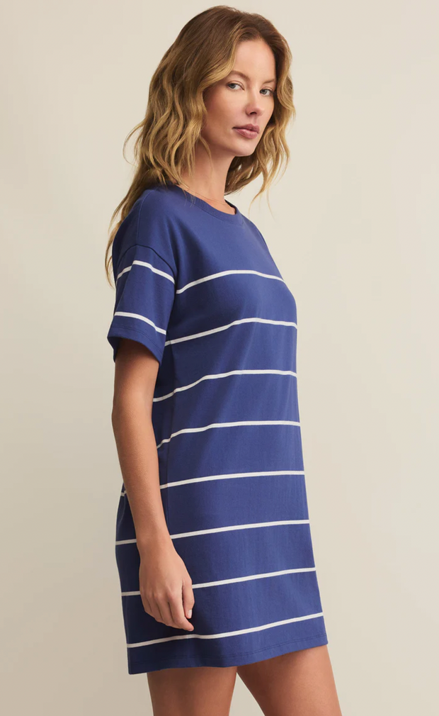 Sway Stripe Mini Dress | Yacht Blue
