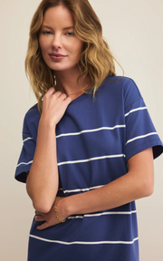 Sway Stripe Mini Dress | Yacht Blue