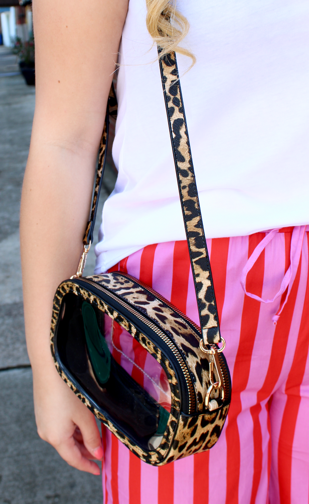 On The Prowl Clear Crossbody Purse