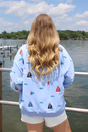 Dusty Blue Sailboat Icon Sweatshirt